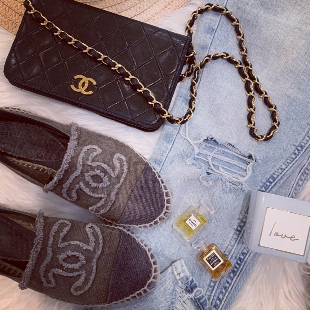 💚CHANEL Cap Toe Espadrille Flats 38 (fits like 7)
